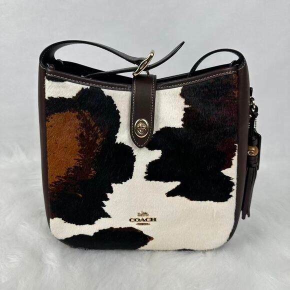 Coach Handbags - Coach Hadley Convertible Crossbody Bag With Cow Print And Tassel CCC87 New